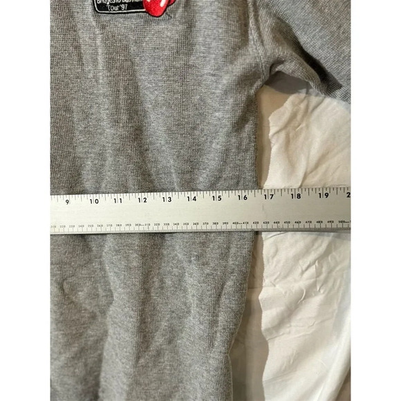 Rolling Stones 97 Bridges to Babylon S Gray Long Sleeve Henley Thermal Shirt - Picture 9 of 10
